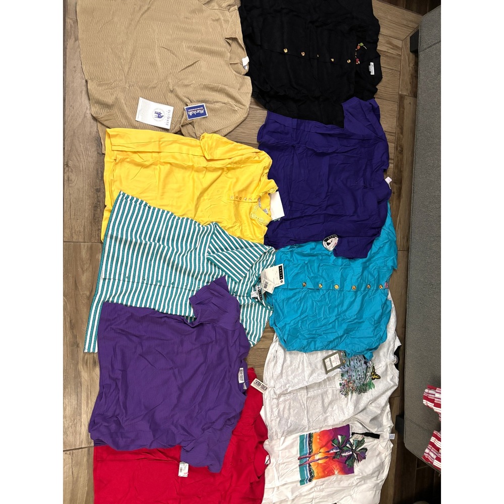 Vtg Womens Plus Size Blouse Lot 10 Pieces 90s Tops 2X 22W Mixed Brands Some NWT - Picture 2 of 10